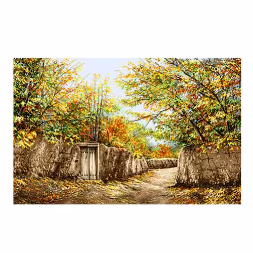 طرح منظره کوچه باغ پاییزی کد 23024