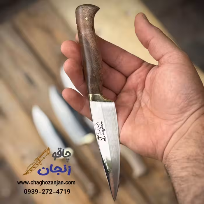 کارد استیل دسته چوب گردو فرخی سایز دستی 20 سانتی