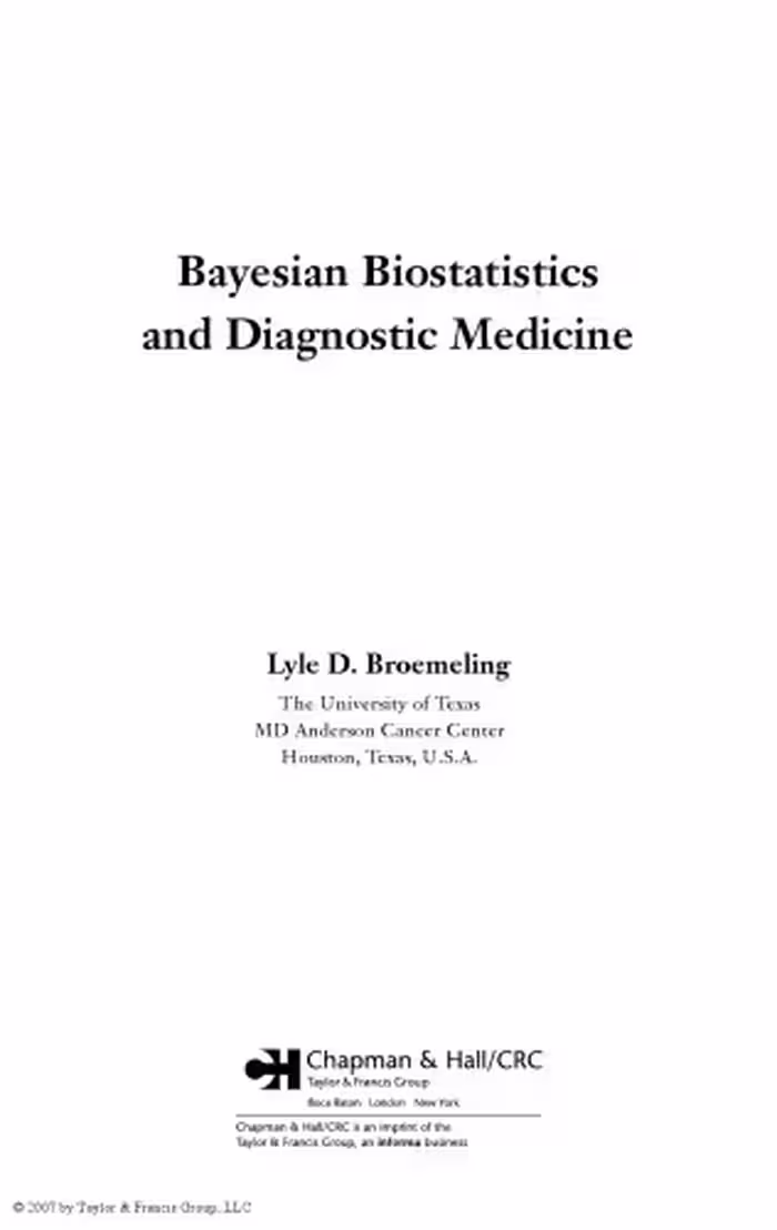 خرید و دانلود نسخه کامل کتاب Bayesian biostatistics and diagnostic medicine