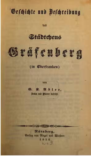 خرید و دانلود نسخه کامل کتاب Geschichte und Beschreibung des Städtchens Gräfenberg (in Oberfranken)