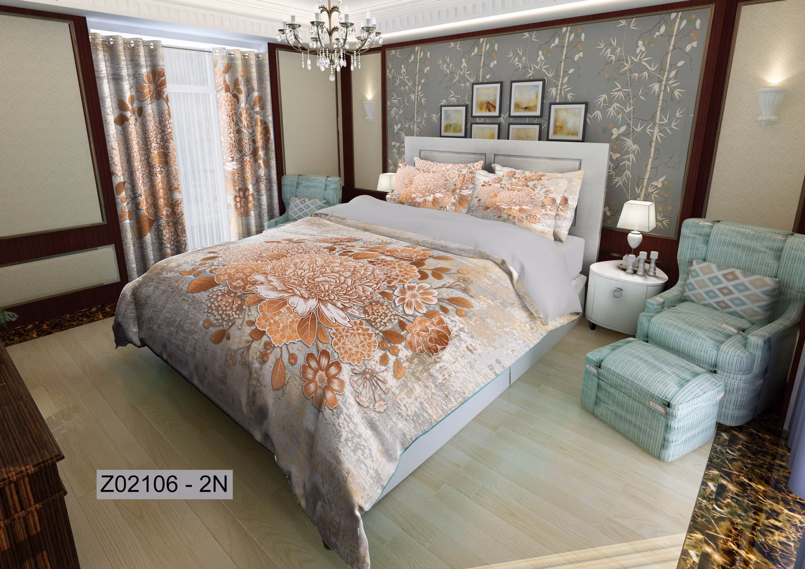 لحاف روتختی تنسل سه بعدی (3D) کالای خواب متین کد 2106