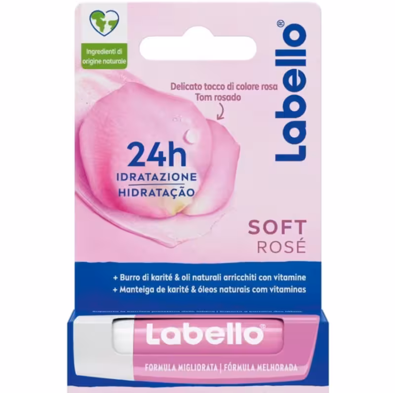بالم مرطوب کننده لب لابلو رنگ رزی ملایم Labello Soft Rose حجم 5.5 میلی لیتر