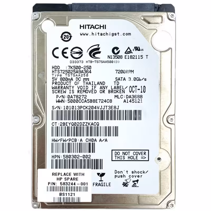 هارددیسک اینترنال هیتاچی مدل 5K500-250 ظرفیت 250 گیگابایت | کالا مکس