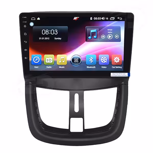 مانیتور اندروید خودرو مدل پژو 207 رام 4 حافظه 64 FHD PRO