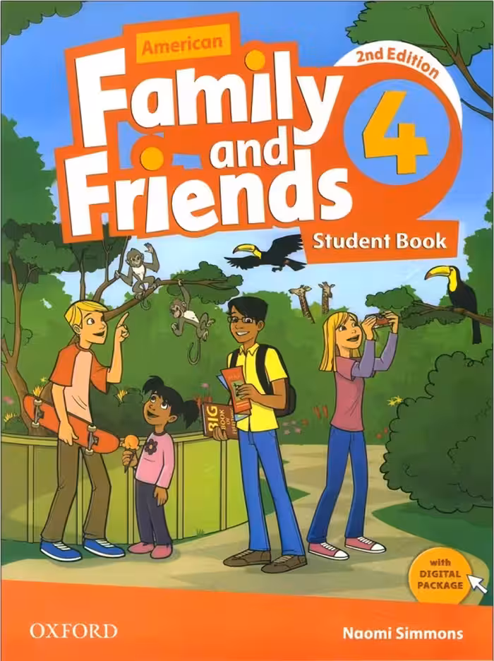 کتاب امریکن فمیلی اند فرندز چهار American Family and Friends 2nd 4 SB WB CD DVD