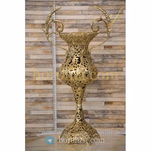 گلدان برنزی کاپ دسته گندمی