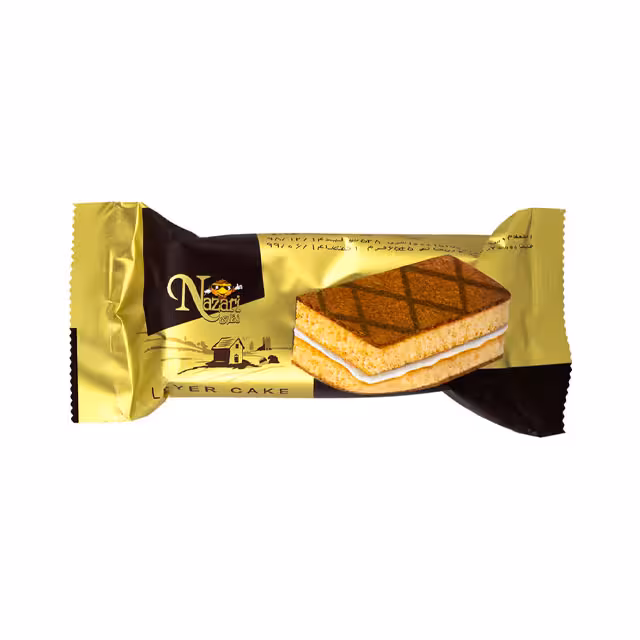 کیک لایه ای با کرم شیری نظری 55 گرمی