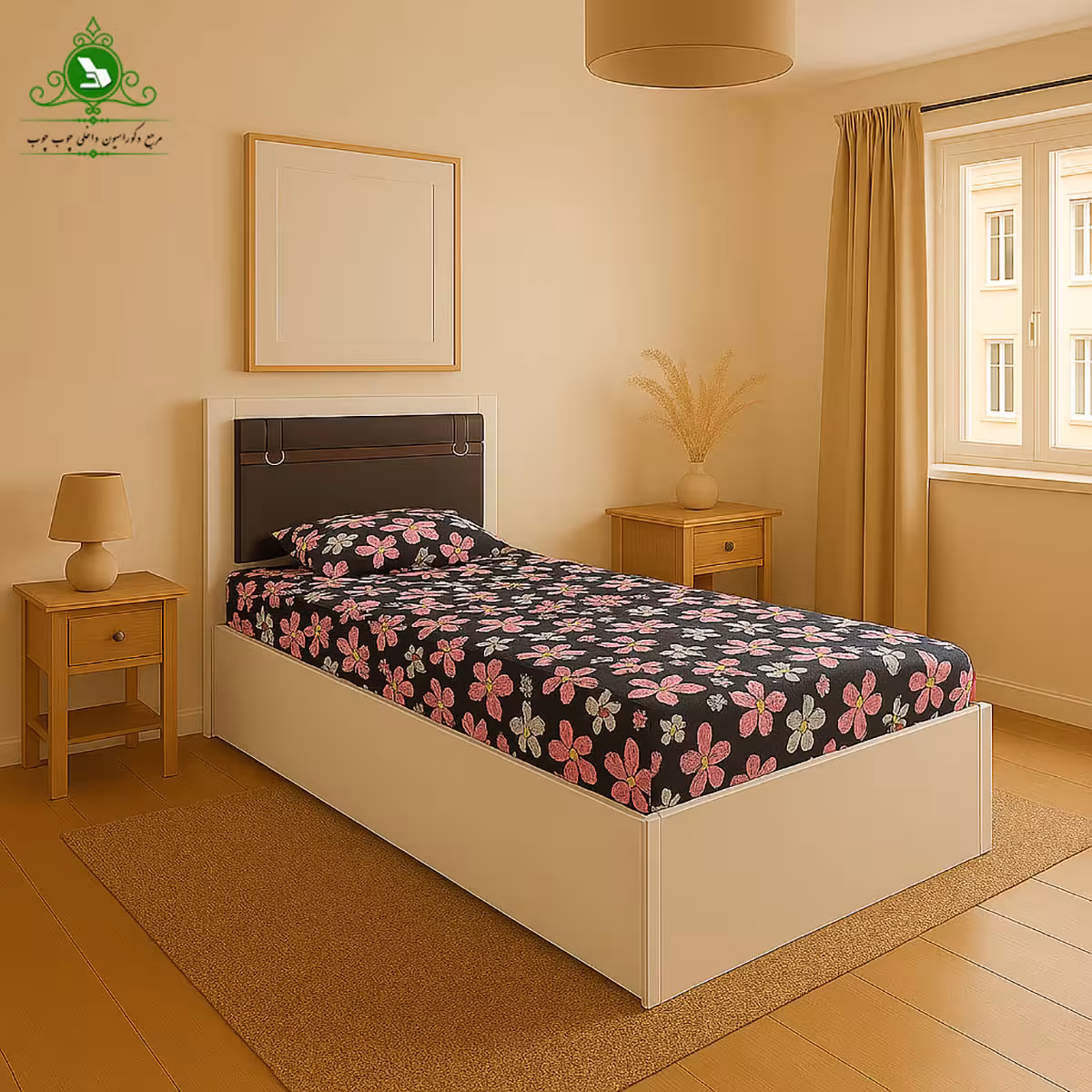 تخت خواب یک و نیم نفره مدل ستایش عرض 120