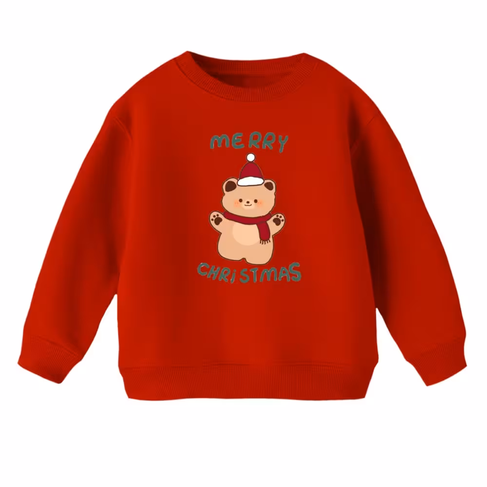 سویشرت بچگانه مدل خرس کریسمس کد 2 رنگ قرمز