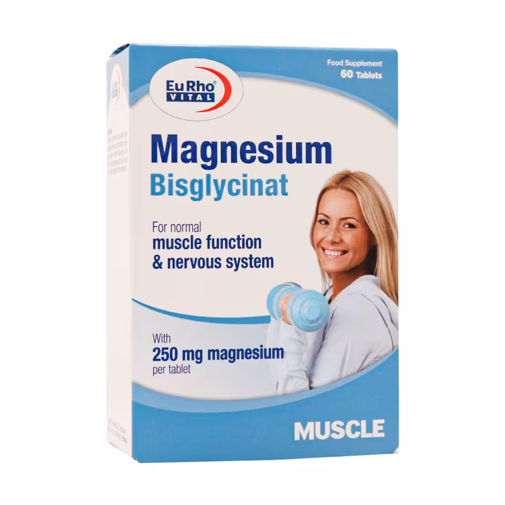 قرص منیزیم بیس گلایسینات یوروویتال 60 عدد Eurho Vital Magnesium Bisglycinat 60 Tabs