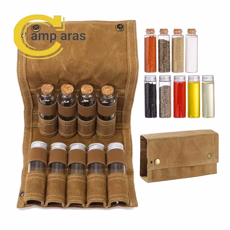 ست چاشنی جاادویه تاشو کمپینگ کیفی مدل PAC-09 - کمپ آراس