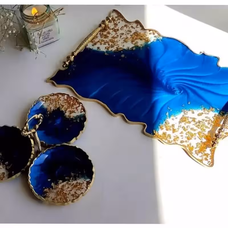 سینی چایی رزینی جهیزیه عروس