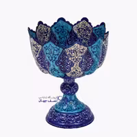 کاسه پایه دار مینا کاری کدmf16