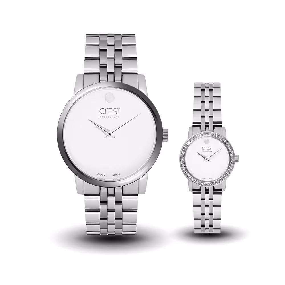 ست ساعت مچی زنانه و مردانه کرست مدل 6026-1 (اورجینال)