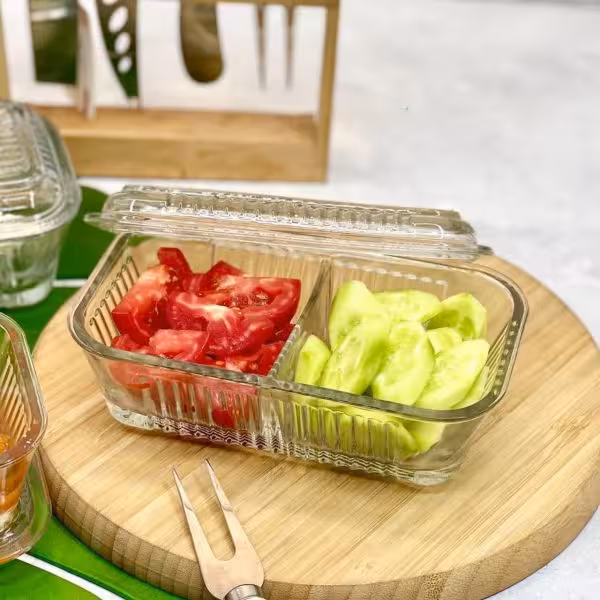 ظرف کره و پنیر خوری درب دار