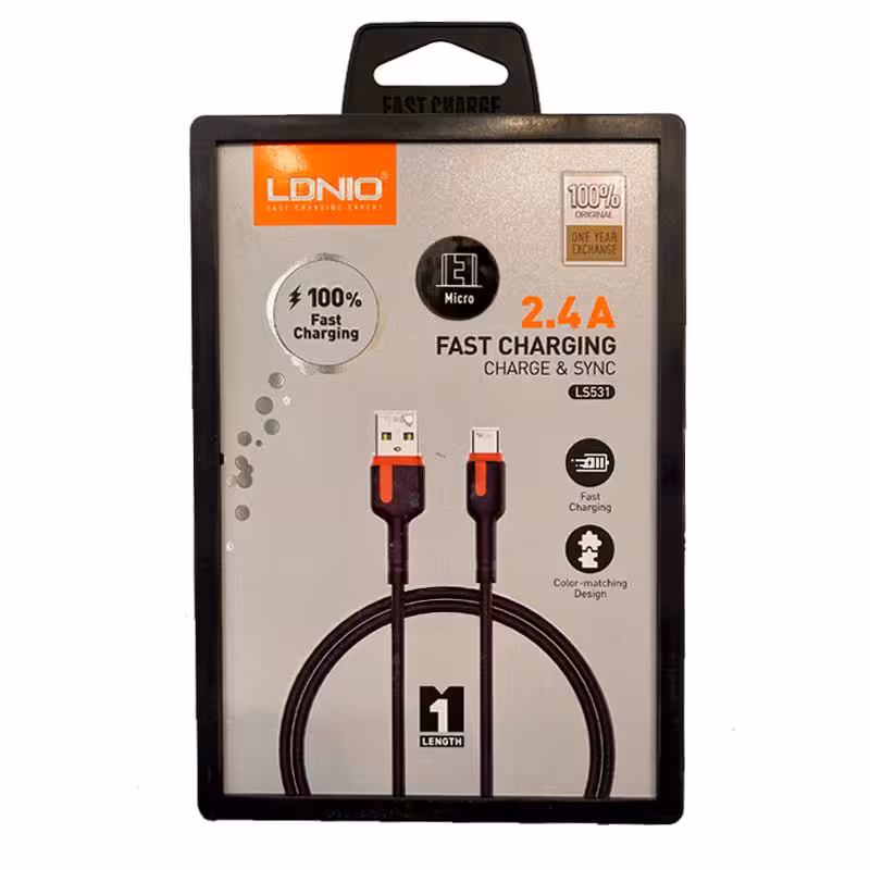 کابل شارژر الدینیو سیم گرد مدل LS531 iphone