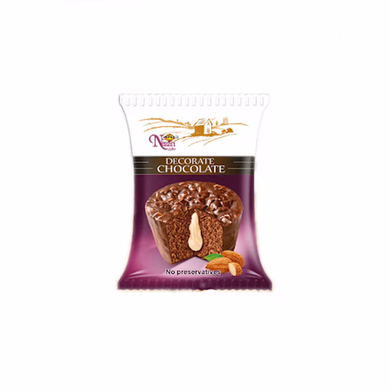 کیک کاکائویی مگنو با روکش شکلات و خلال بادام نظری 45 گرمی