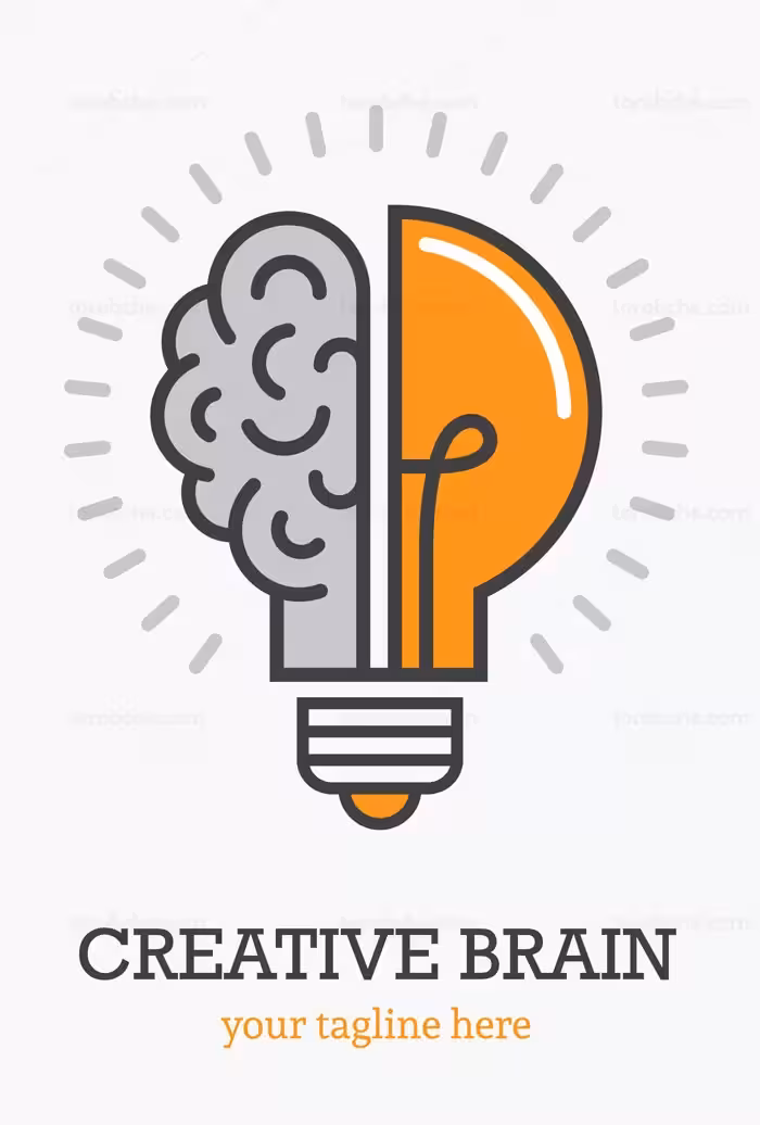 وکتور طرح لوگوی ذهن و یا مغز خلاق - گرافیک با طعم تربچه