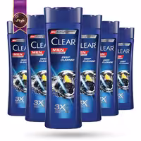 6 عدد شامپو مو مردانه کلیر CLEAR مدل پاکسازی عمیق Deep cleanse حجم 315 میلی لیتر   (اورجینال)