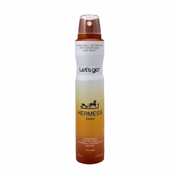 اسپری خوشبو کننده بدن مردانه لتس گو مدل tere d hermes حجم 200 میلی لیتر | Let’s Go men’s Body Deodorant Spray Model tere d hermes 200 ml