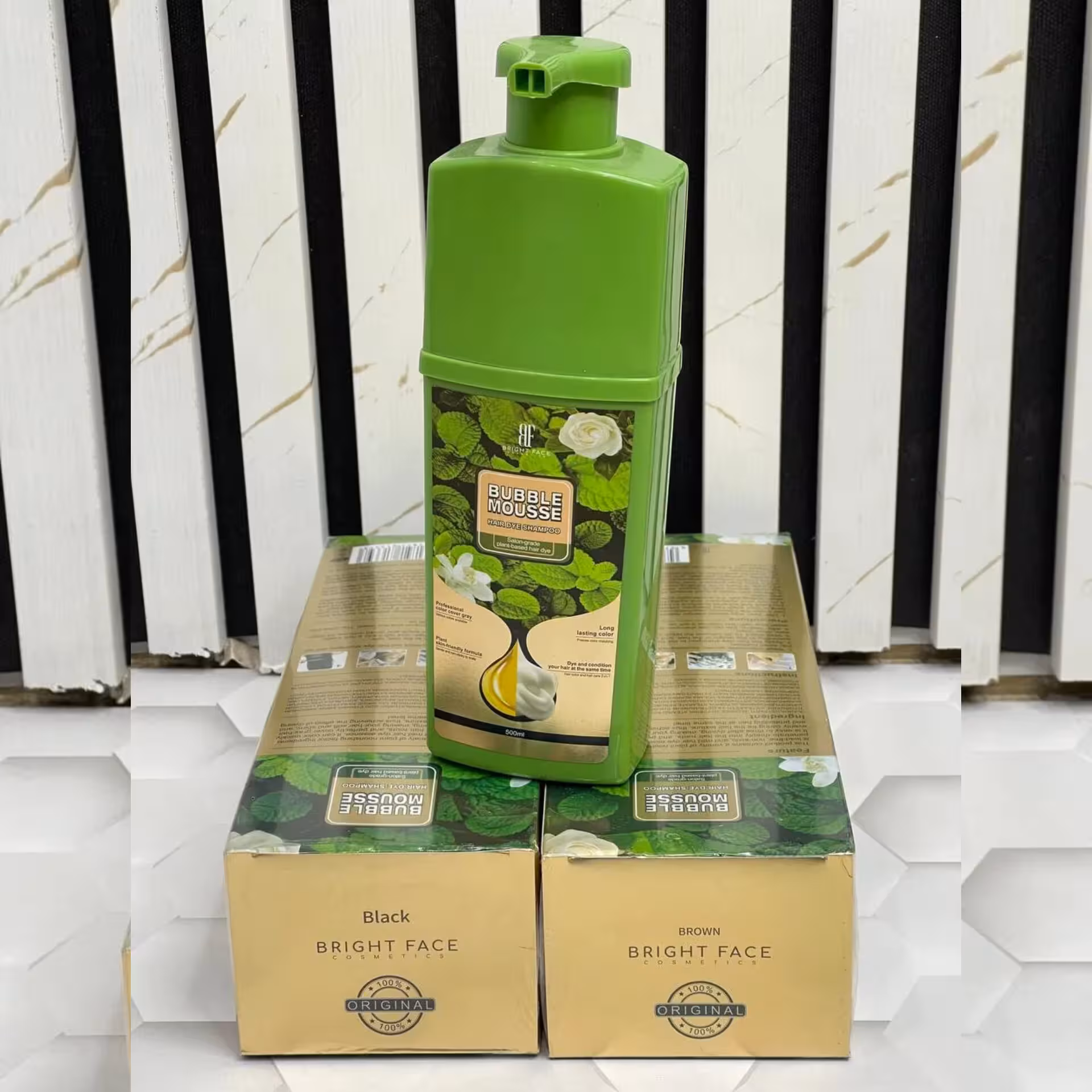 شامپو رنگ مو بابل موس حجم 500 میل مشکی ژلاتینی