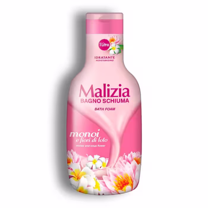 فوم حمام گل یاس و نیلوفر آبی مالیزیا Malizia Monoi حجم 1000 میلی لیتر