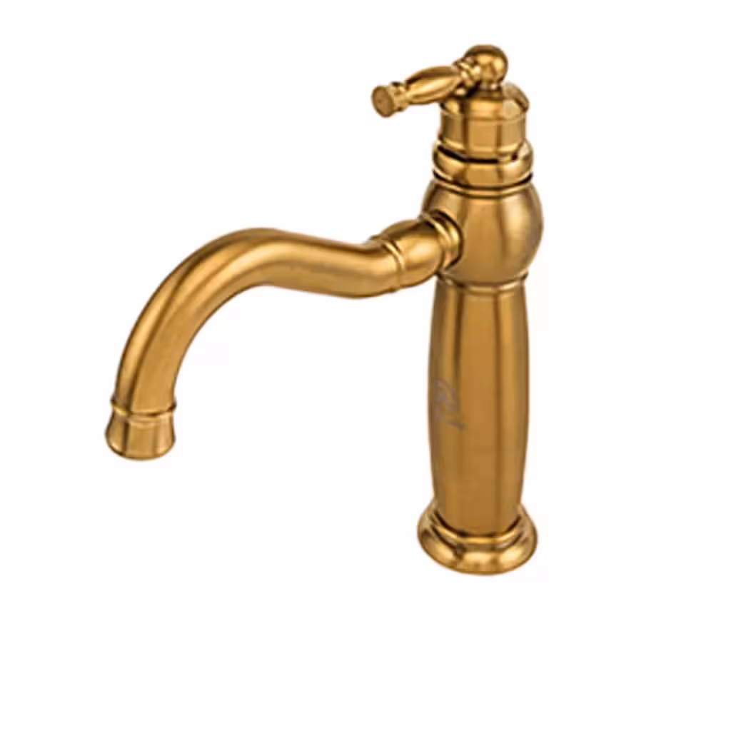 شیر روشویی قهرمان مدل آنتیک طلایی مات