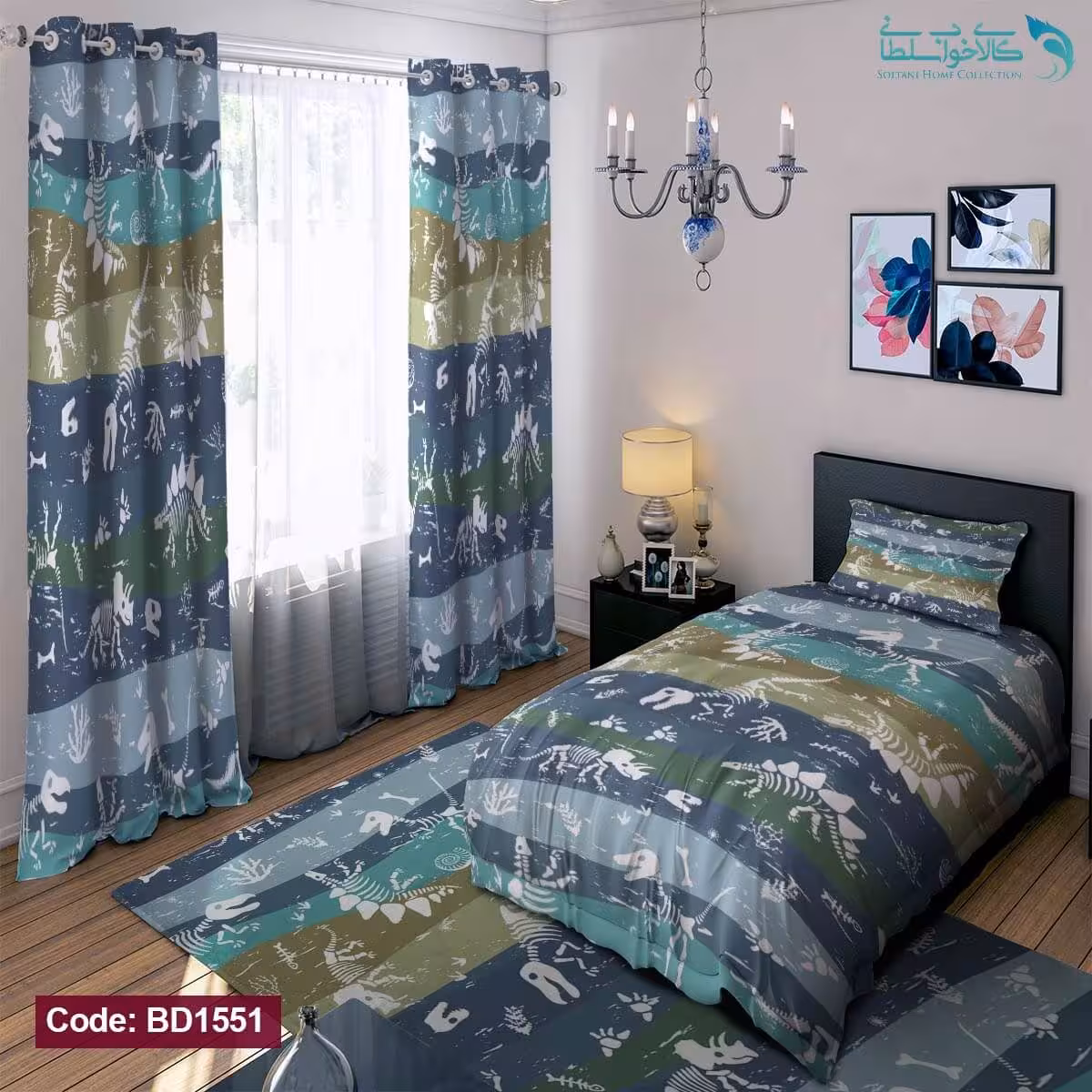 روتختی طرح اسکلت دایناسور ها یکنفره کد BD1551