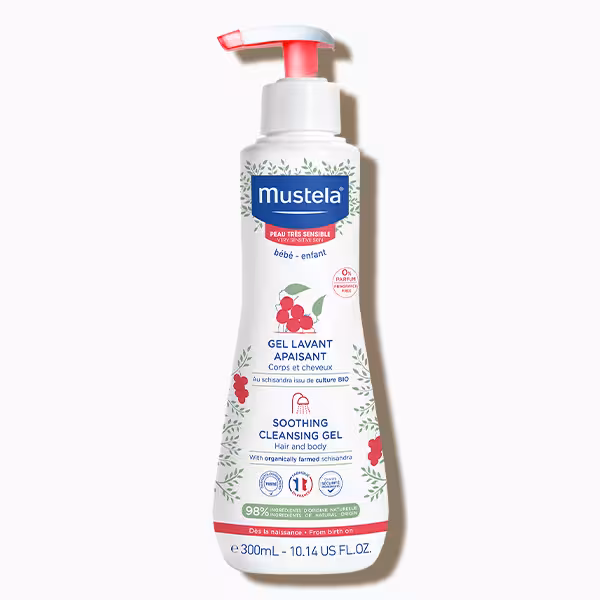 ژل درموکلینزینگ سوتینگ سر و بدن 300 میل موستلا mustela