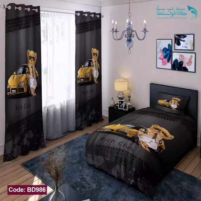 روتختی طرح خرسی و ماشین یکنفره کد BD986