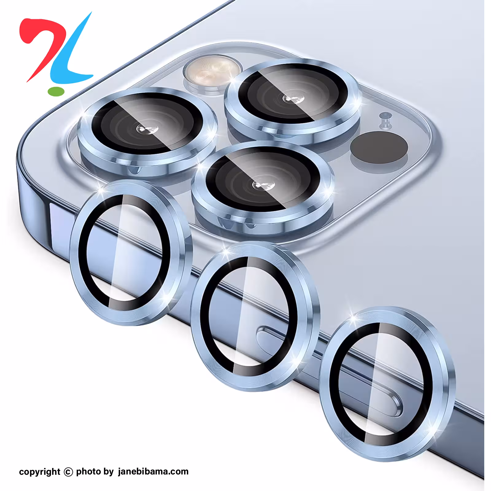 محافظ لنز دوربین مدل رینگی مناسب برای گوشی موبایل اپل Iphone 11 PRO - ابی