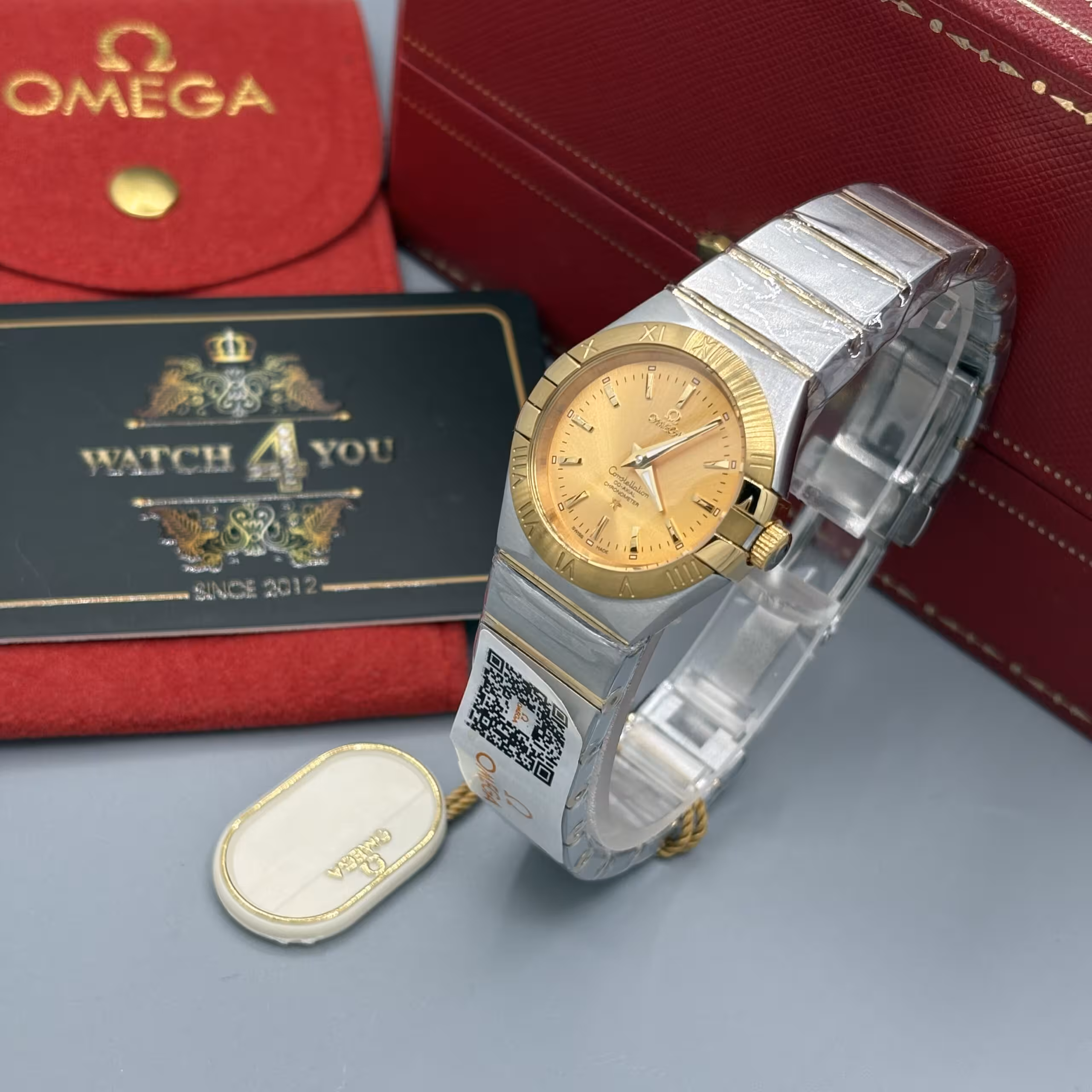 ساعت مچی زنانه امگا کانسلیشن بار کدار OMEGA