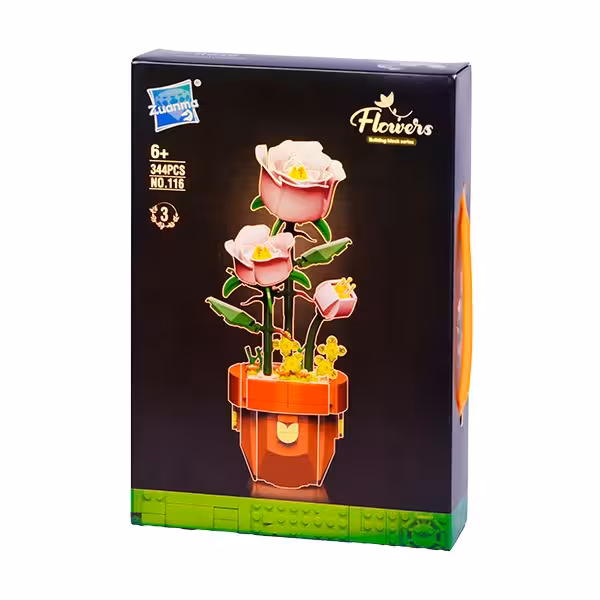 لگو گلدان رز صورتی