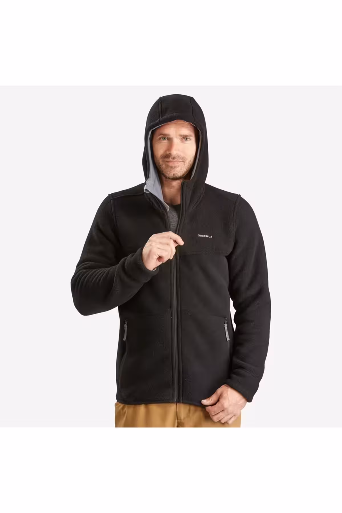 سافت شل و پلار مردانه روکش قطبی در فضای باز مرد گرم سیاه Decathlon