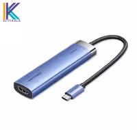 هاب USB-C to HDMI/USB 3.0 x 3/PD Docking Station 0.15M Blue Aluminum Alloy Type