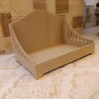 تخت مبلی چوبی خام و بدون رنگ مناسب سیسمونی نوزاد و عکاسی رنگاچوب