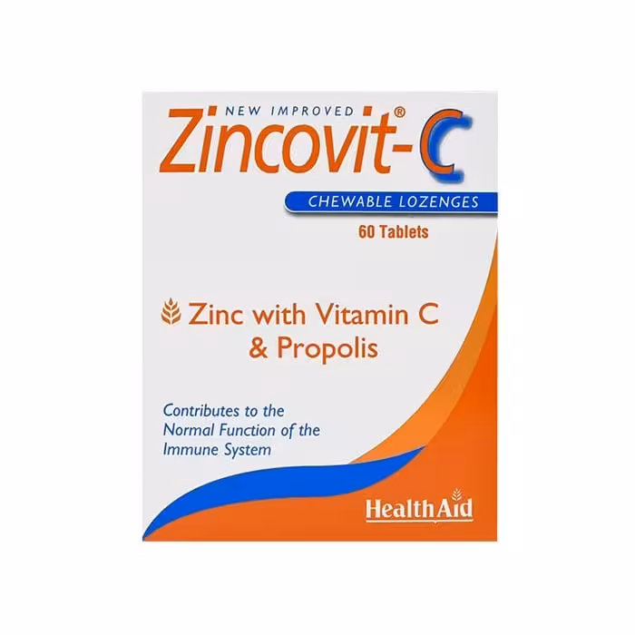 قرص زینکوویت با ویتامین C هلث اید 60 عددی