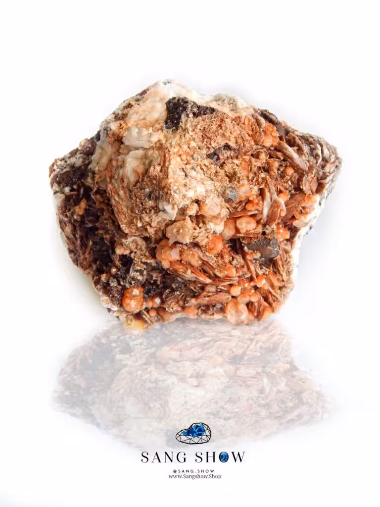 سنگ آنالسیم سرخ بر بستر سنگ باریت S420