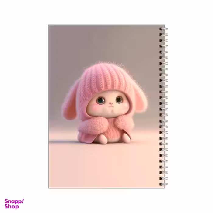 دفتر مشق 100 برگ بامبیلیپ طرح خرگوش کیوت با لباس زمستونی کد 3769627