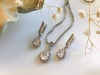 نیمست سوارسکی جواهری نقره کد 00024