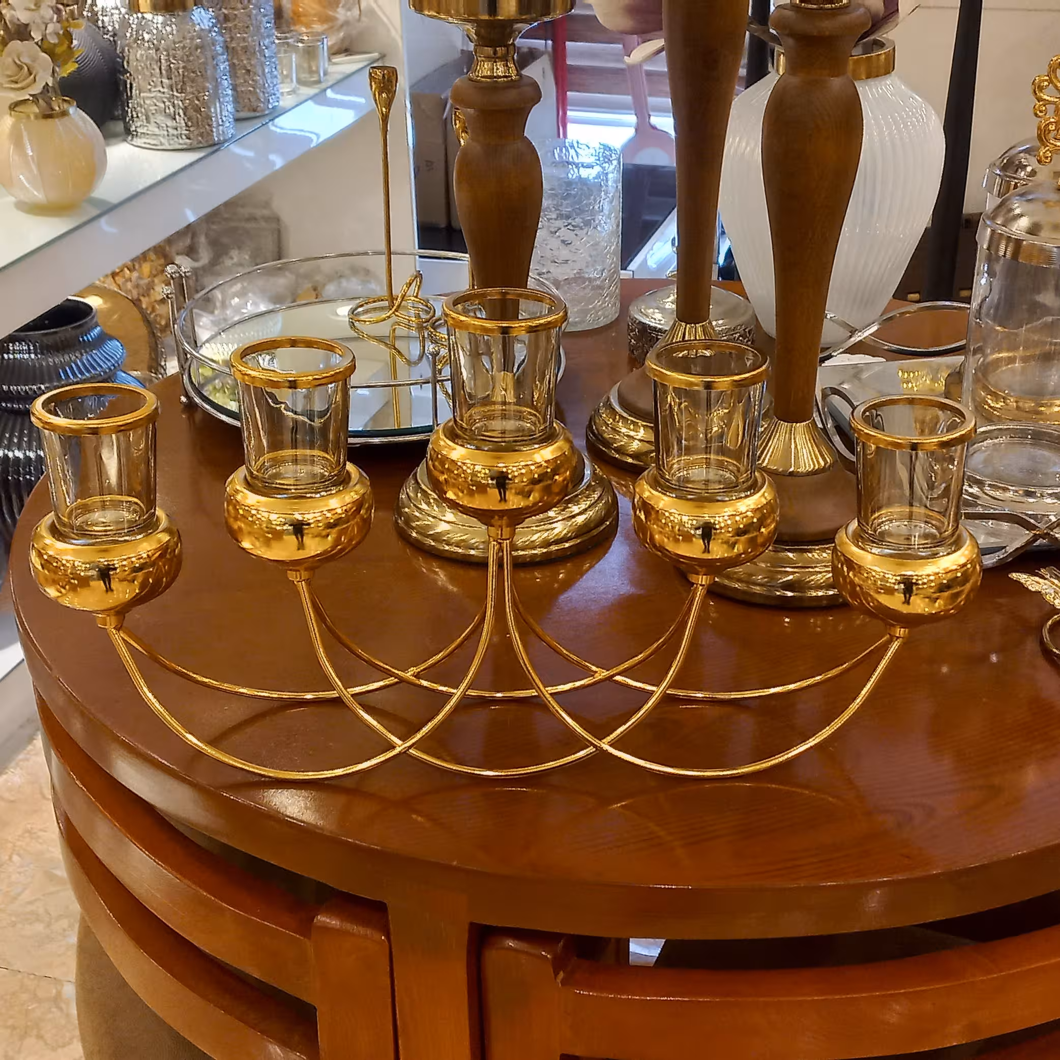 شمعدان دالبر پنج شعله طلایی 