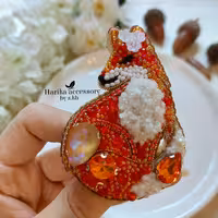 گل سینه  طرح روباه.هاریکا.