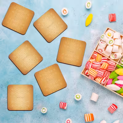 زیر لیوانی لوکسینو مدل بیسکوییت های خوشمزه مجموعه 6 عددی 