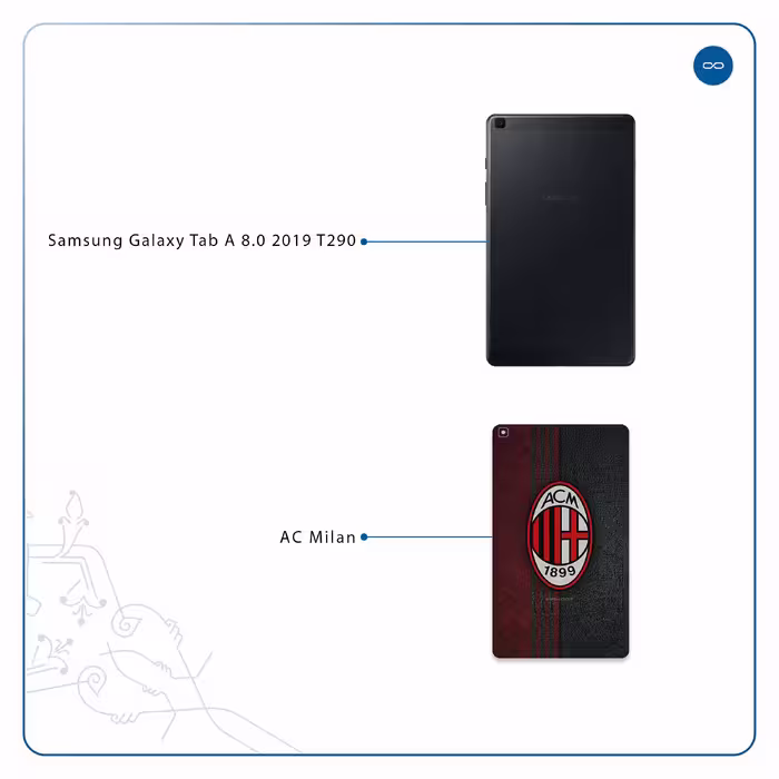 برچسب پوششی ماهوت مدل AC-Milan مناسب برای تبلت سامسونگ Galaxy Tab A 8.0 2019 T290