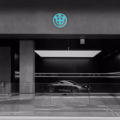 چراغ دیواری نئون دیزاین طرح Bmw_TBL