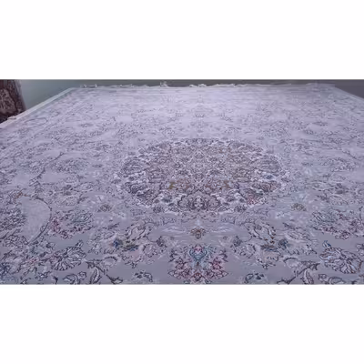 فرش ماشینی زمرد مشهد مدل سپهر زمینه طوسی