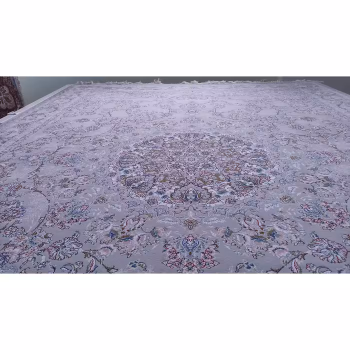 فرش ماشینی زمرد مشهد مدل سپهر زمینه طوسی