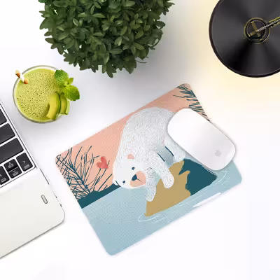 ماوس پد ترمه طراحان ایده مدل خرس قطبی کد cfp1078