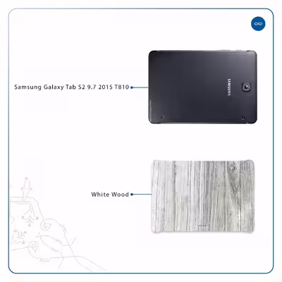 برچسب پوششی ماهوت مدل White Wood مناسب برای تبلت سامسونگ Galaxy Tab S2 9.7 2015 T810
