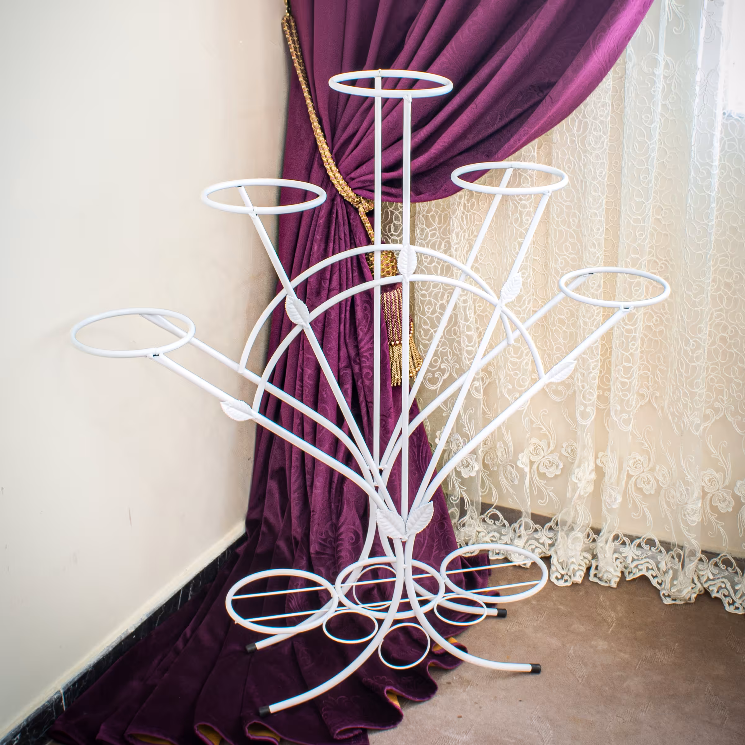 استند گلدان مدل دم طاووسی حلقه ای